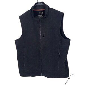 L. L. Bean VTG Wool Blend Fleece Lined Men's L Vest Pockets Full Zip Dark Gray
